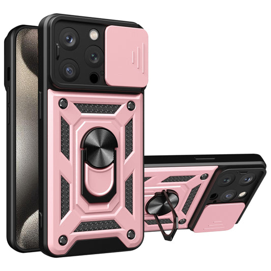 Puzdro pre Apple iPhone 15 Pro, Techsuit, CamShield, Ružové