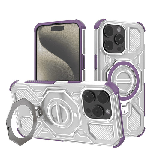 Puzdro pre Apple iPhone 15 Pro, Techsuit, Carbon Shield Pro, Fialová