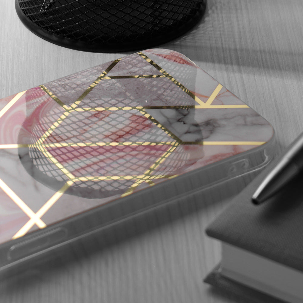 Obal na Apple iPhone 15 Pro, Techsuit, Marble, Ružový