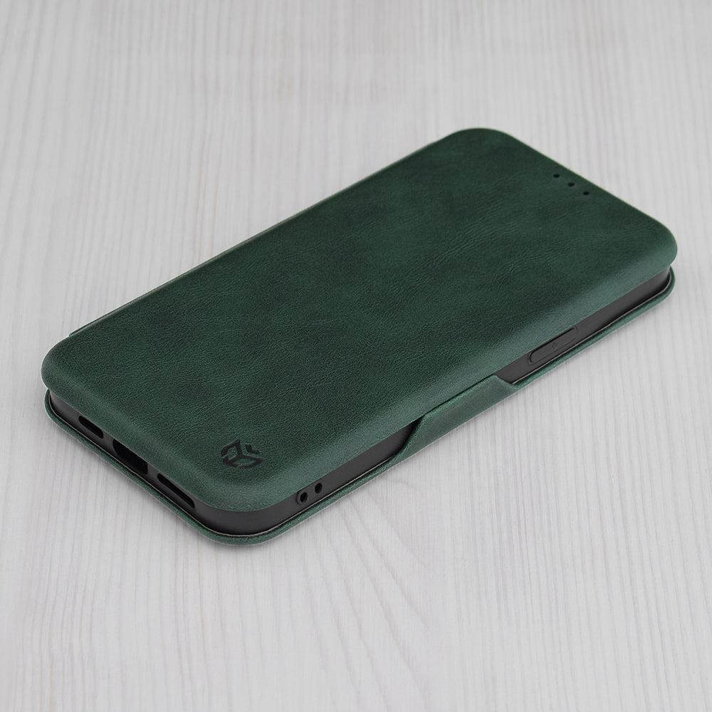 Puzdro pre Apple iPhone 15 Pro, Techsuit, Safe Wallet Plus, Zelené