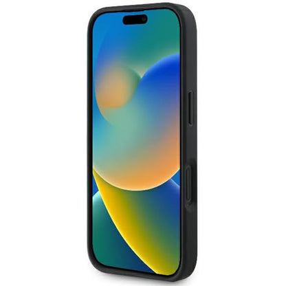 Puzdro pre Apple iPhone 16, Guess, Fixed Glitter Big 4G, Čierne