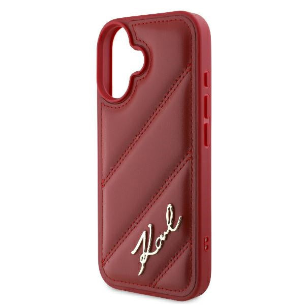 Puzdro pre Apple iPhone 16, Karl Lagerfeld, Diagonal Quilted Script, Rosie