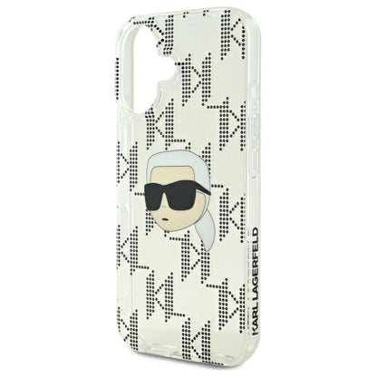 Case for Apple iPhone 16, Karl Lagerfeld, IML Luxury Electroplated Karl's Head, Transparent