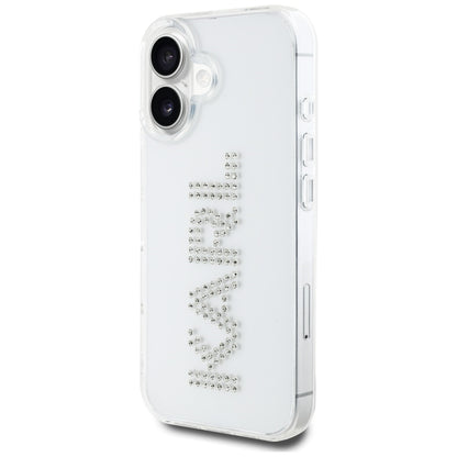 Puzdro pre Apple iPhone 16, Karl Lagerfeld, IML Rhinestones Transparent Logo, Transparent