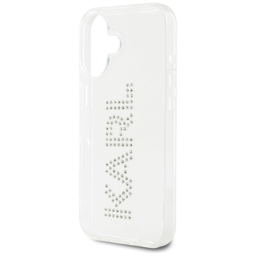 Puzdro pre Apple iPhone 16, Karl Lagerfeld, IML Rhinestones Transparent Logo, Transparent