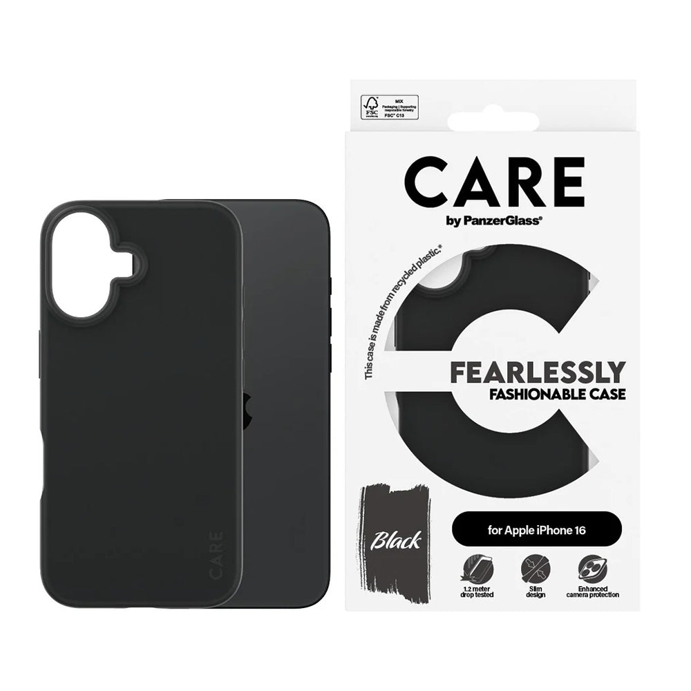 Puzdro pre Apple iPhone 16, PanzerGlass, Care Fashionable, Čierne