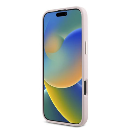 Puzdro pre Apple iPhone 16 Plus, Guess, Script Metal Logo & Frame, Ružové