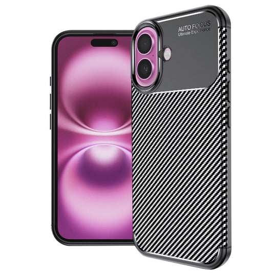 Puzdro pre Apple iPhone 16 Plus, Techsuit, CarbonFiber, Čierne