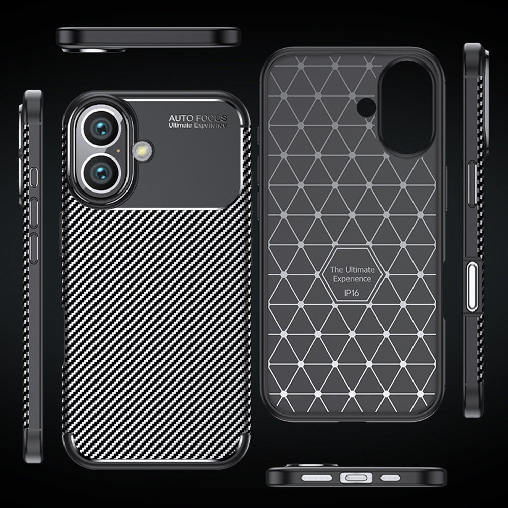 Puzdro pre Apple iPhone 16 Plus, Techsuit, CarbonFiber, Čierne