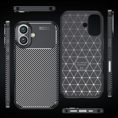 Puzdro pre Apple iPhone 16 Plus, Techsuit, CarbonFiber, Čierne