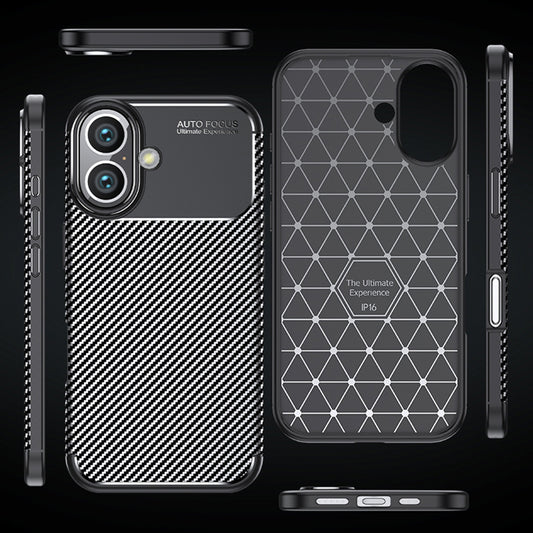 Puzdro pre Apple iPhone 16 Plus, Techsuit, CarbonFiber, Čierne