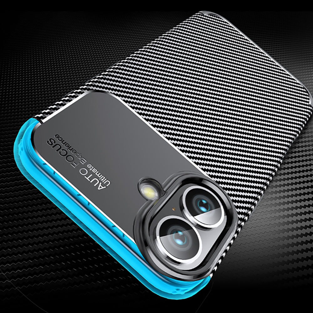 Puzdro pre Apple iPhone 16 Plus, Techsuit, CarbonFiber, Čierne