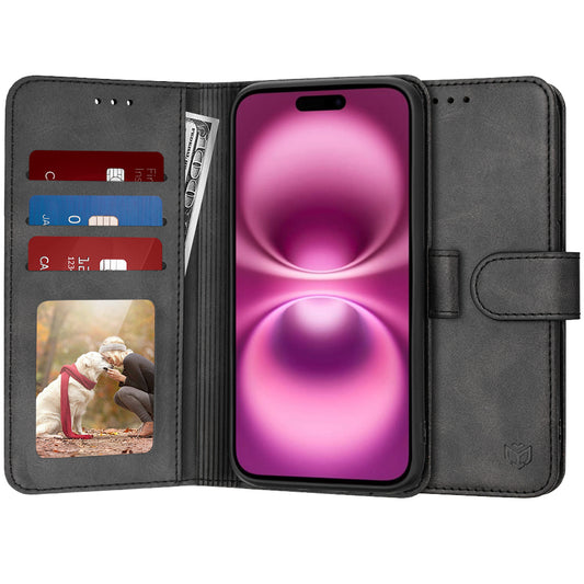 Puzdro pre Apple iPhone 16 Plus, Techsuit, Diary Book, Čierne