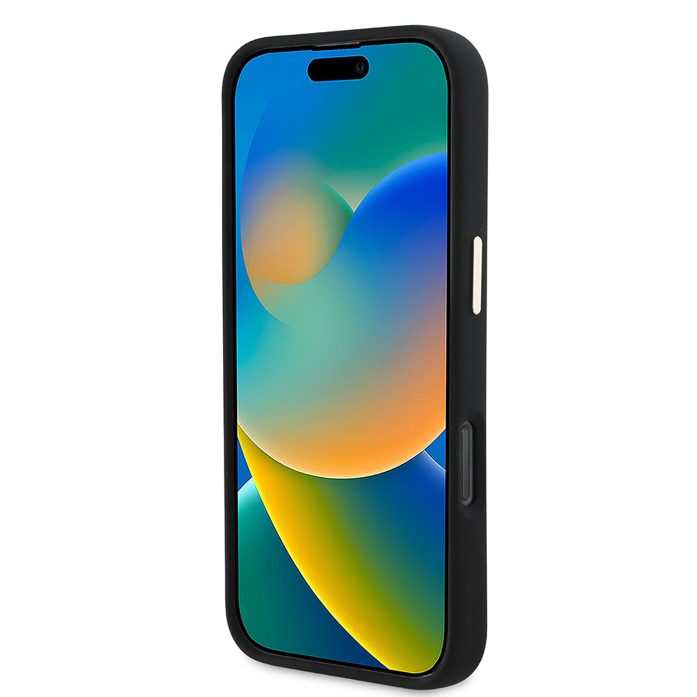 Puzdro pre Apple iPhone 16 Pro, Guess, Script Metal Logo & Frame, Čierne