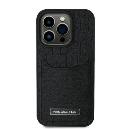 Puzdro pre Apple iPhone 16 Pro, Karl Lagerfeld, Cardslots Monogram, Čierne