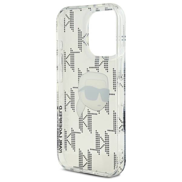 Puzdro pre Apple iPhone 16 Pro, Karl Lagerfeld, IML Luxury Electroplated Karl's Head, Transparentné