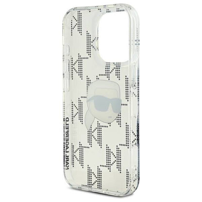 Puzdro pre Apple iPhone 16 Pro, Karl Lagerfeld, IML Luxury Electroplated Karl's Head, Transparentné