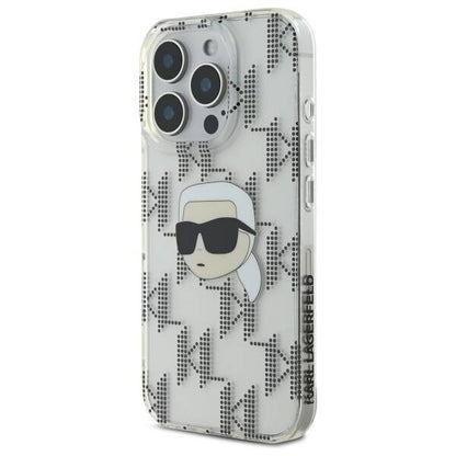 Puzdro pre Apple iPhone 16 Pro, Karl Lagerfeld, IML Luxury Electroplated Karl's Head, Transparentné