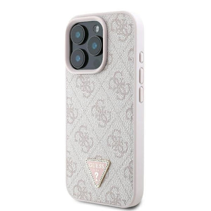 Puzdro pre Apple iPhone 16 Pro Max, Guess, Crossbody 4G Triangle Strass, Ružové.