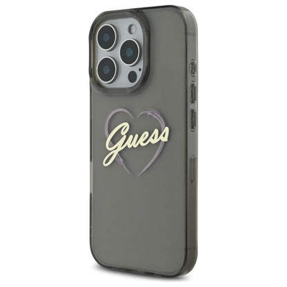 Puzdro pre Apple iPhone 16 Pro Max, Guess, IML Heart, Čierne