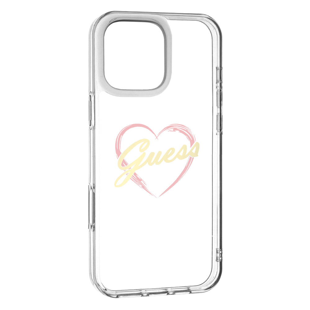 Puzdro pre Apple iPhone 16 Pro Max, Guess, IML Heart, Transparenté