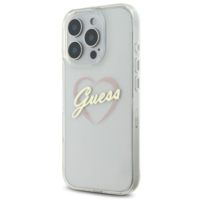 Puzdro pre Apple iPhone 16 Pro Max, Guess, IML Heart, Transparenté