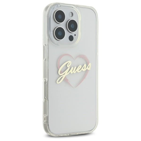 Puzdro pre Apple iPhone 16 Pro Max, Guess, IML Heart, Transparenté