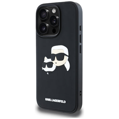 Puzdro pre Apple iPhone 16 Pro Max, Karl Lagerfeld, 3D Rubber Karl & Choupette, Čierne