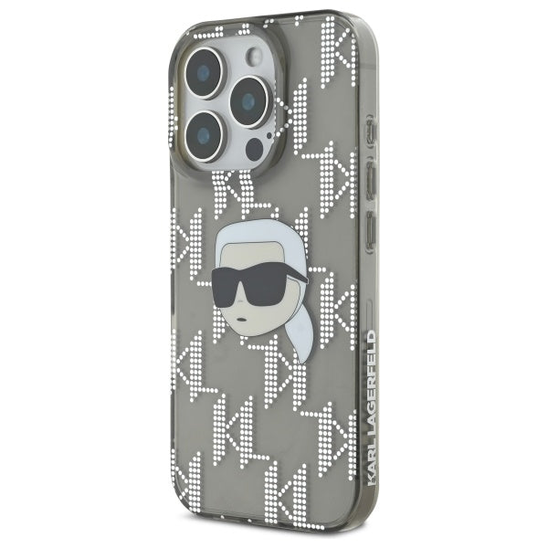 Puzdro pre Apple iPhone 16 Pro Max, Karl Lagerfeld, IML Luxury Electroplated Karl's Head, Čierne
