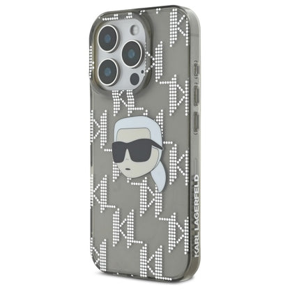 Puzdro pre Apple iPhone 16 Pro Max, Karl Lagerfeld, IML Luxury Electroplated Karl's Head, Čierne