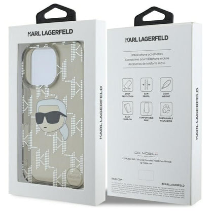Puzdro pre Apple iPhone 16 Pro Max, Karl Lagerfeld, IML Luxury Electroplated Karl's Head, Čierne