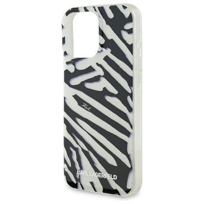 Puzdro pre Apple iPhone 16 Pro Max, Karl Lagerfeld, IML Luxury Zebra Pattern with Strap, Čierne