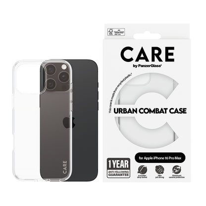 Puzdro pre Apple iPhone 16 Pro, PanzerGlass, Care Urban Combat, Priehľadné