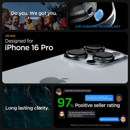 Puzdro pre Apple iPhone 16 Pro, Spigen, Ultra Hybrid, Čierna Matná ACS08124