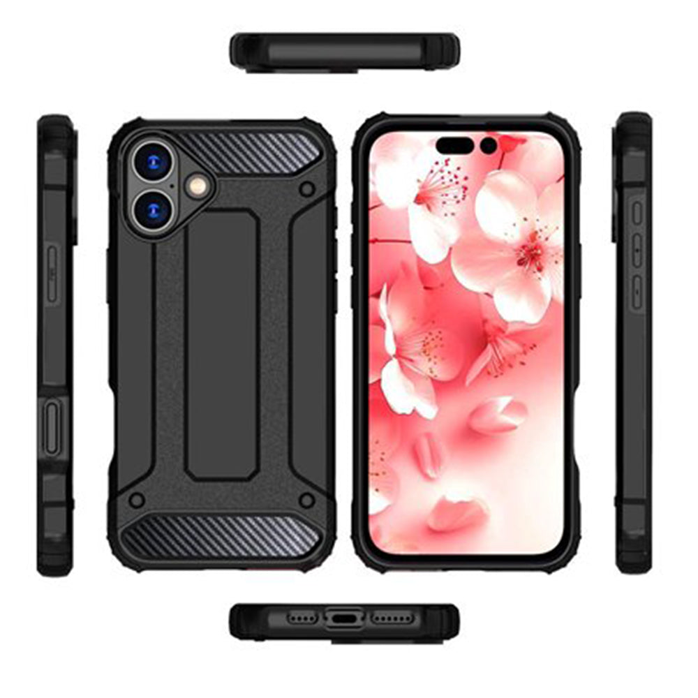 Puzdro pre Apple iPhone 16 Pro, Techsuit, Hybrid Armor, Čierna