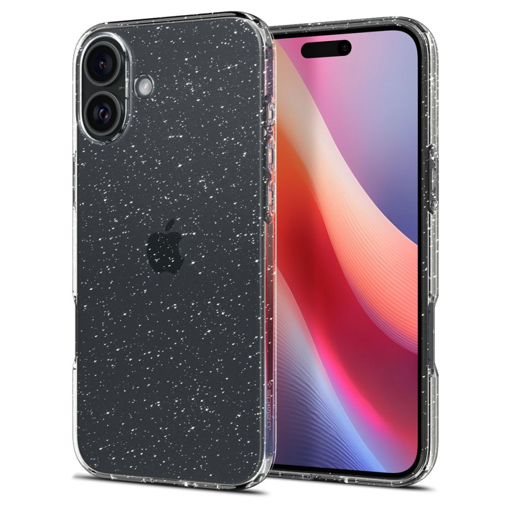 Case for Apple iPhone 16, Spigen, Liquid Crystal Glitter, Transparent ACS08192