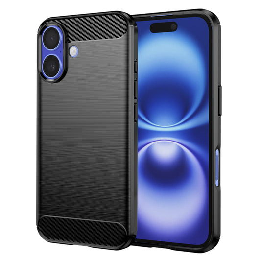 Obal na Apple iPhone 16, Techsuit, Karbón, Čierny