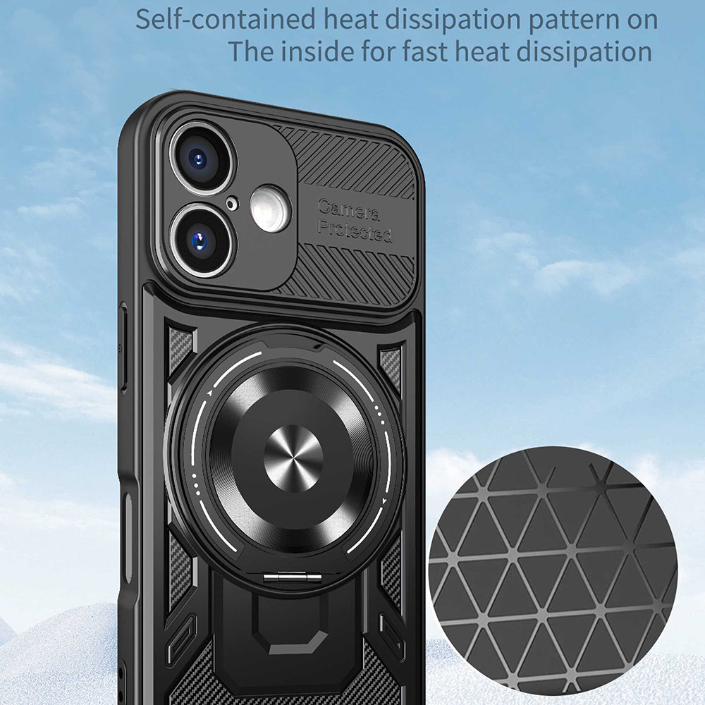 Case for Apple iPhone 16, Techsuit, RuggedCam, Black