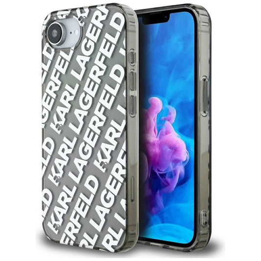 Puzdro pre Apple iPhone 16e, Karl Lagerfeld, IML Luxury Silver Fullover Logo, Strieborné