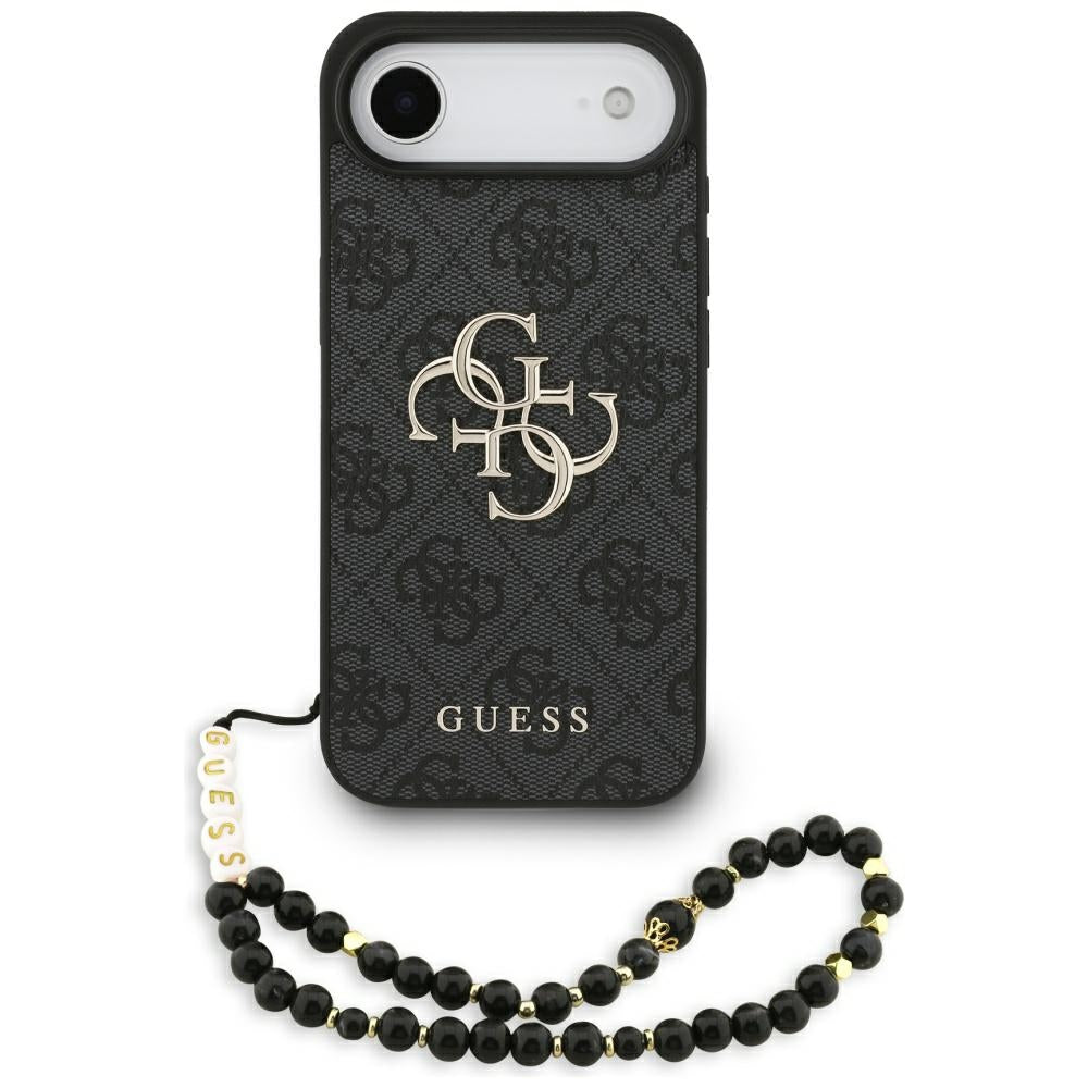 Puzdro pre Apple iPhone 17 Air, Guess, 4G Classic Logo with Strap, Čierne