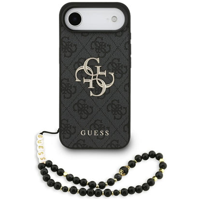Puzdro pre Apple iPhone 17 Air, Guess, 4G Classic Logo with Strap, Čierne