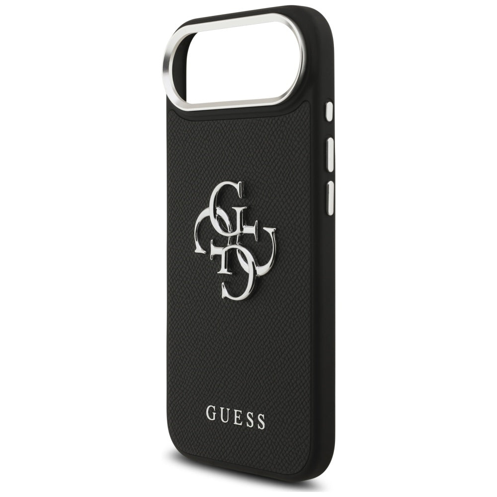 Puzdro pre Apple iPhone 17 Air, Guess, 4G Grained Big and Classic Logo, Čierno Strieborné