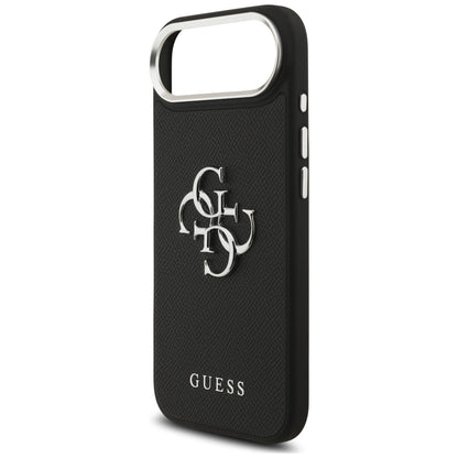 Puzdro pre Apple iPhone 17 Air, Guess, 4G Grained Big and Classic Logo, Čierno Strieborné