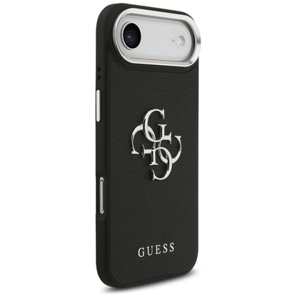 Puzdro pre Apple iPhone 17 Air, Guess, 4G Grained Big and Classic Logo, Čierno Strieborné