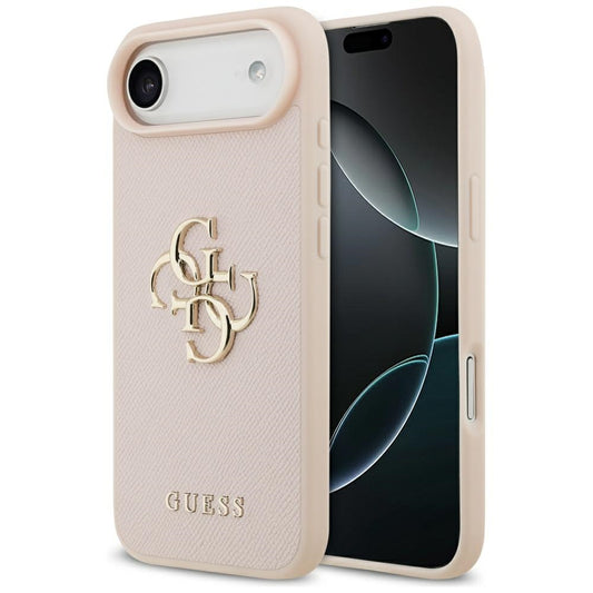 Puzdro pre Apple iPhone 17 Air, Guess, 4G Grained Big and Classic Logo, Ružové.