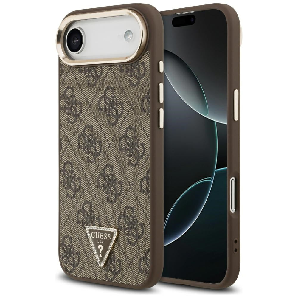 Puzdro pre Apple iPhone 17 Air, Guess, 4G Triangle Logo, Zlatohnedá
