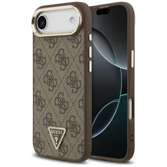 Puzdro pre Apple iPhone 17 Air, Guess, 4G Triangle Logo, Zlatohnedá