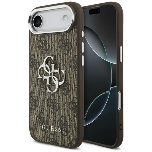 Puzdro pre Apple iPhone 17 Air, Guess, Big 4G Logo Classic, Hnedo Strieborné