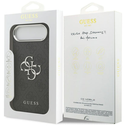 Puzdro pre Apple iPhone 17 Air, Guess, Big 4G Logo Classic, Čierno Strieborné