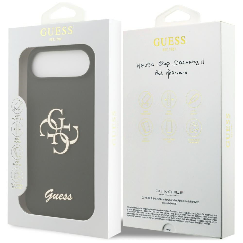 Puzdro pre Apple iPhone 17 Air, Guess, Big 4G Script, Čierne